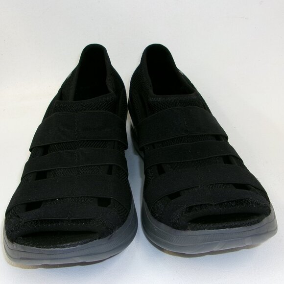 Natural Sport Women's Peep Toe Stretchy Black Sandals Slip On Shoes 8.5 M - Picture 2 of 6